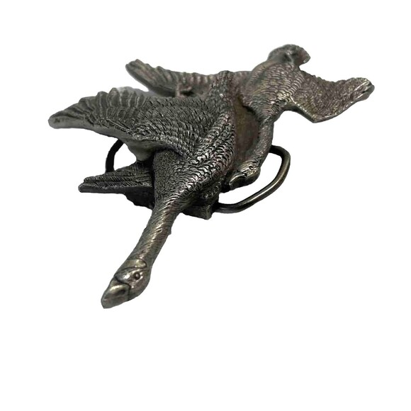 Vintage VineGarroon Foundries Belt Buckle Geese Flying Fine Pewter 1970 - Picture 4 of 8